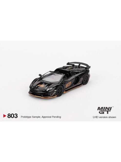 Minigt - 1:64 Lamborghini Aventador SVJ 63 Roadster Nero Aldebaran 2023 - MINI GT
