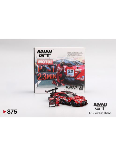 Minigt - 1:64 Nissan GT-R (R35) NISMO #23 "MOTUL AUTECH GT-R 2021" SUPER GT SERIES Suzuka winner with Matsuda Figure Tsugio Matsuda Collection #2, 2021 (LHD) - MINI GT