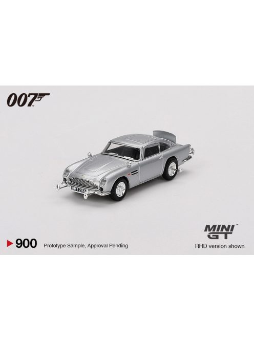Minigt - 1:64 Aston Martin DB5 James Bond 007 “Goldfinger” English Blister Packing, Silver, 1965 (RHD) - MINI GT
