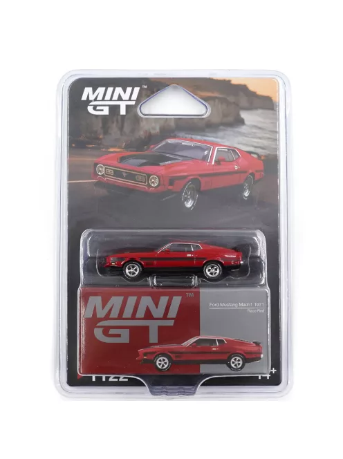 Minigt - 1:64 Ford Mustang Mach 1 Race Red 1971 (LHD) (Blister Packaging)