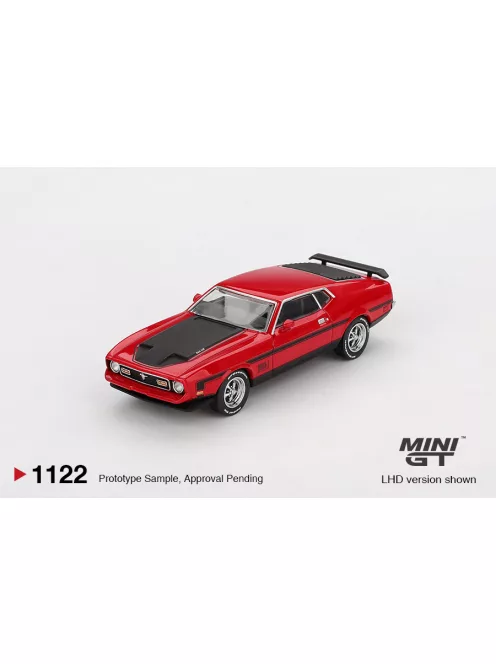 Minigt - 1:64 Ford Mustang Mach 1 Race Red 1971 (LHD)
