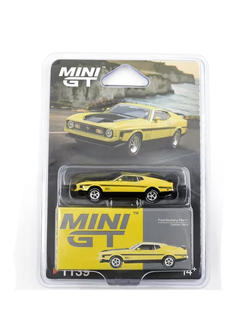 Minigt - 1:64 Ford Mustang Mach1 Grabber Yellow 1971