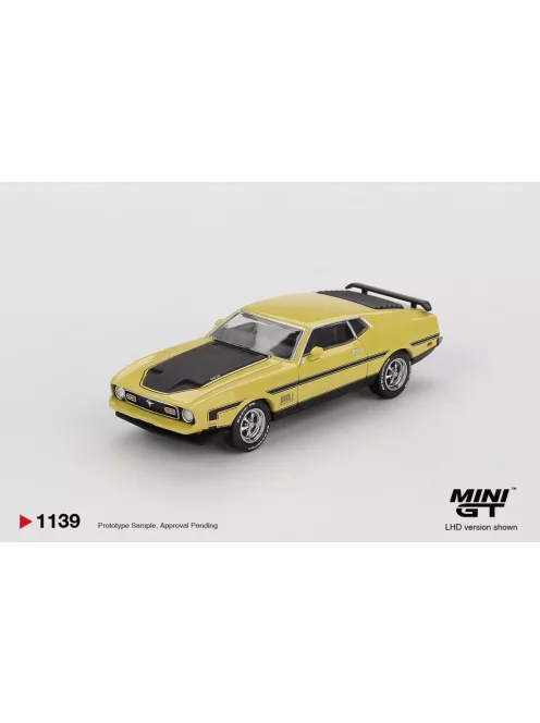 Minigt - 1:64 Ford Mustang Mach1 Grabber Yellow 1971 (LHD)