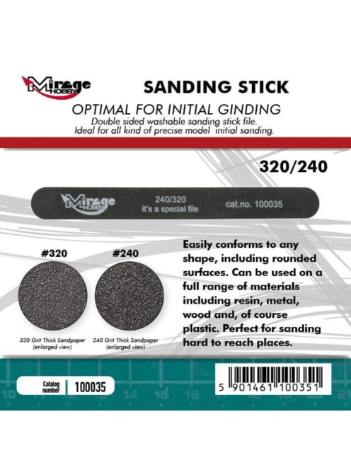 Mirage Hobby - MIRAGE Sanding Stick Double Grid 240/320