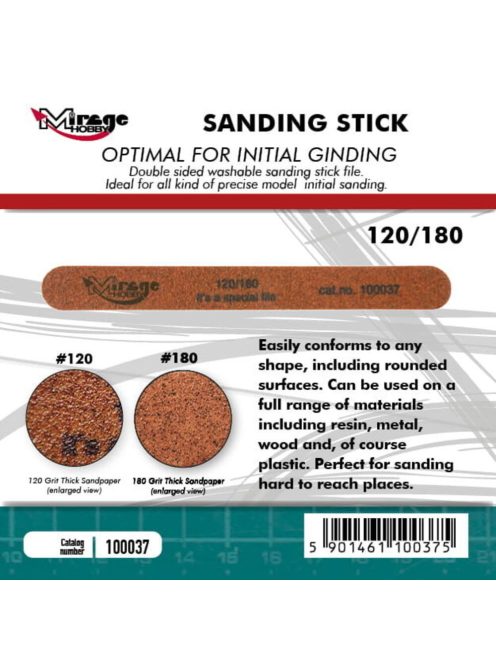 Mirage Hobby - MIRAGE Sanding Stick Double Grid 120/180