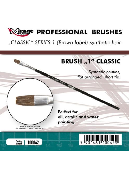 Mirage Hobby - MIRAGE BRUSH FLAT HIGH QUALITY CLASSIC SERIES 1 size 1