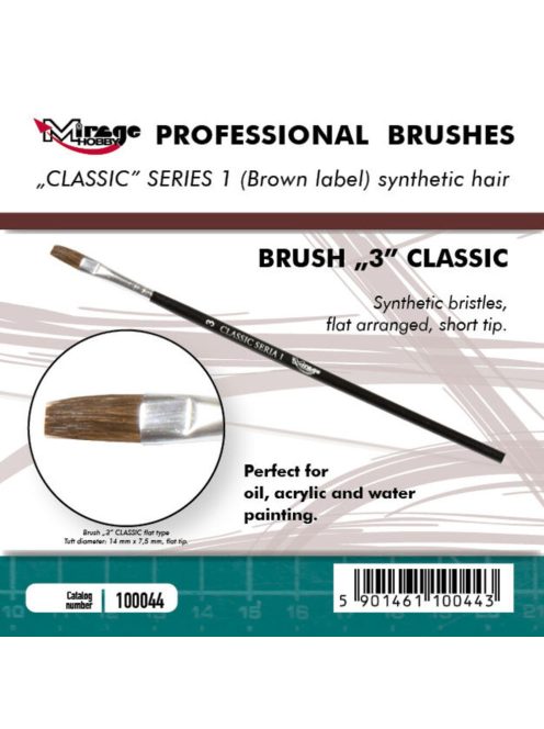 Mirage Hobby - MIRAGE BRUSH FLAT HIGH QUALITY CLASSIC SERIES 1 size 3