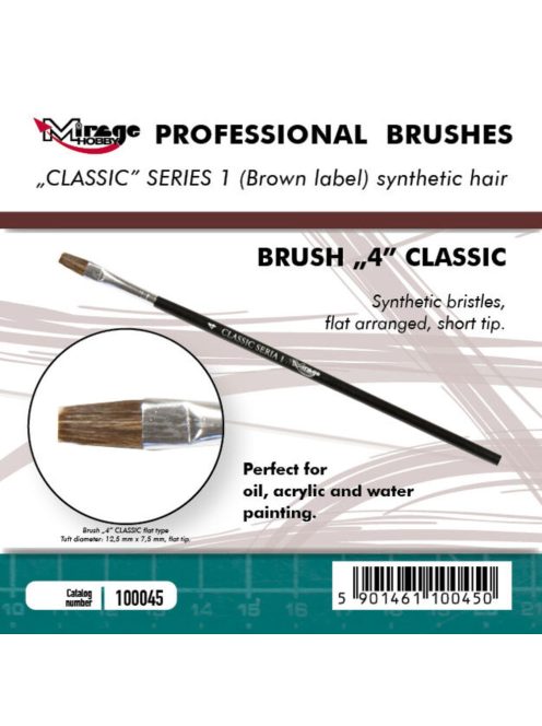 Mirage Hobby - MIRAGE BRUSH FLAT HIGH QUALITY CLASSIC SERIES 1 size 4