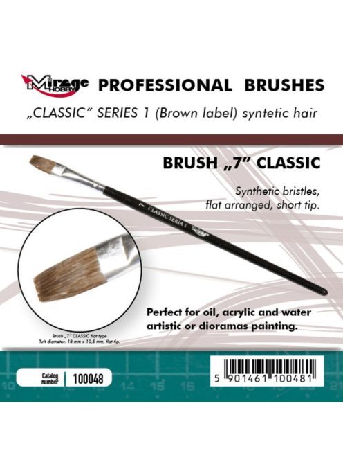 Mirage Hobby - MIRAGE BRUSH FLAT HIGH QUALITY CLASSIC SERIES 1 size 7