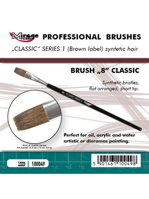 Mirage Hobby - MIRAGE BRUSH FLAT HIGH QUALITY CLASSIC SERIES 1 size 8