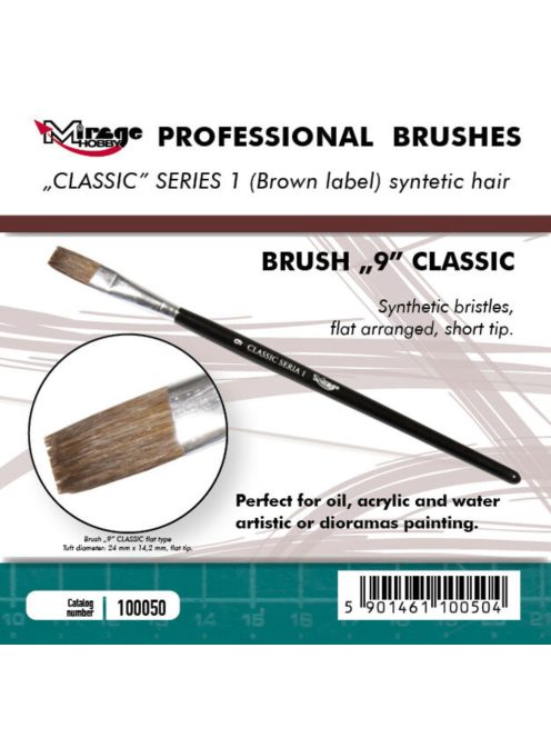 Mirage Hobby - MIRAGE BRUSH FLAT HIGH QUALITY CLASSIC SERIES 1 size 9