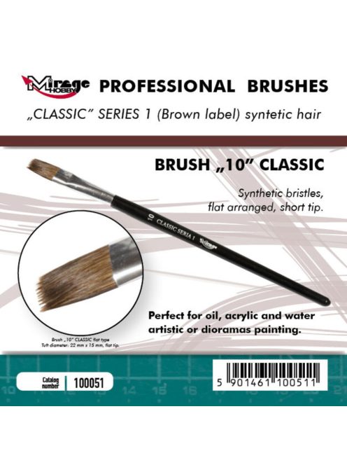Mirage Hobby - MIRAGE BRUSH FLAT HIGH QUALITY CLASSIC SERIES 1 size 10