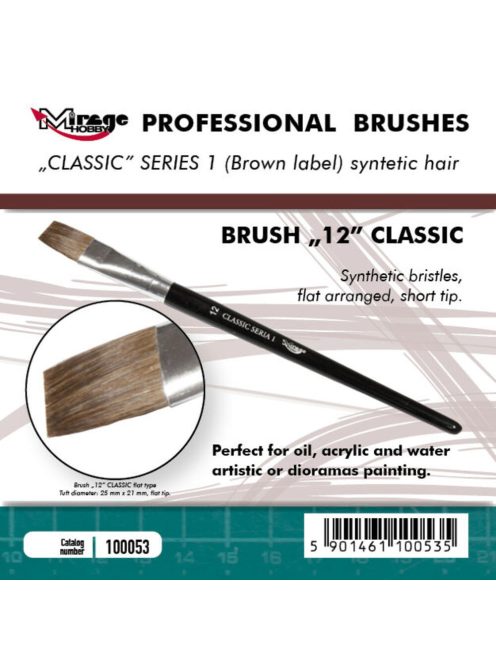 Mirage Hobby - MIRAGE BRUSH FLAT HIGH QUALITY CLASSIC SERIES 1 size 12