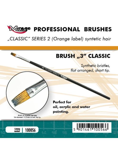 Mirage Hobby - MIRAGE BRUSH FLAT HIGH QUALITY CLASSIC SERIES 2 size 3