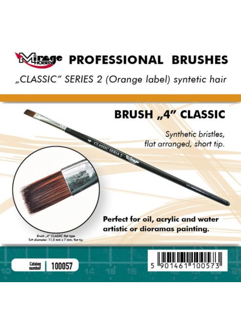 Mirage Hobby - MIRAGE BRUSH FLAT HIGH QUALITY CLASSIC SERIES 2 size 4