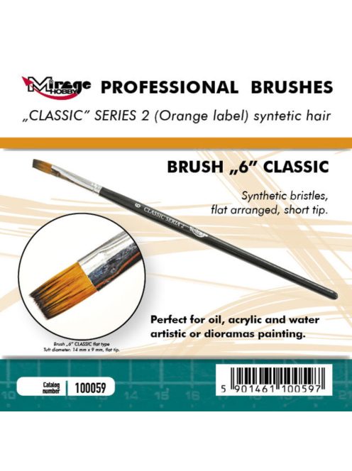 Mirage Hobby - MIRAGE BRUSH FLAT HIGH QUALITY CLASSIC SERIES 2 size 6
