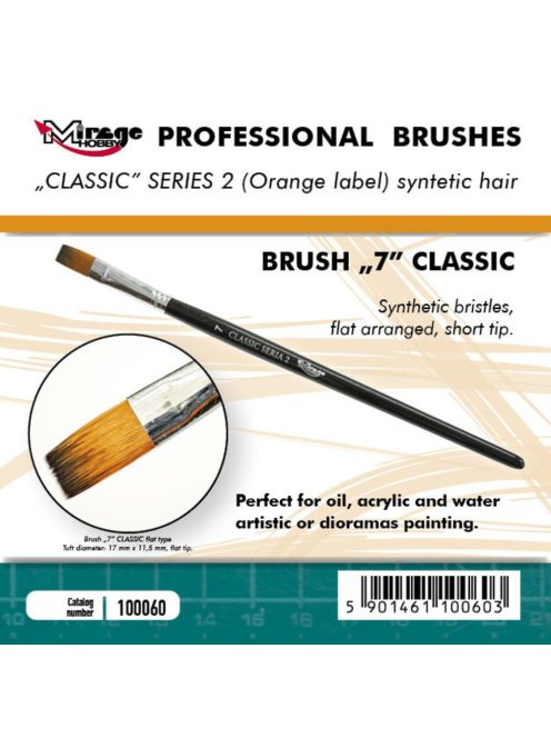 Mirage Hobby - MIRAGE BRUSH FLAT HIGH QUALITY CLASSIC SERIES 2 size 7