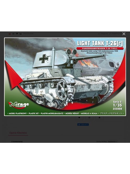 Mirage Hobby - Light Tank T-26(r) Panzerkampfwagen T-26 740(r)  Serie 5