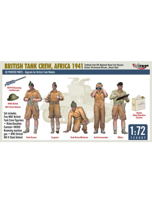 Mirage Hobby - BRITISH TANK CREW, AFRICA 1941 Tankmen from 8th Regiment Royal Irish Hussars British 7th Armored Division „Desert Rats”