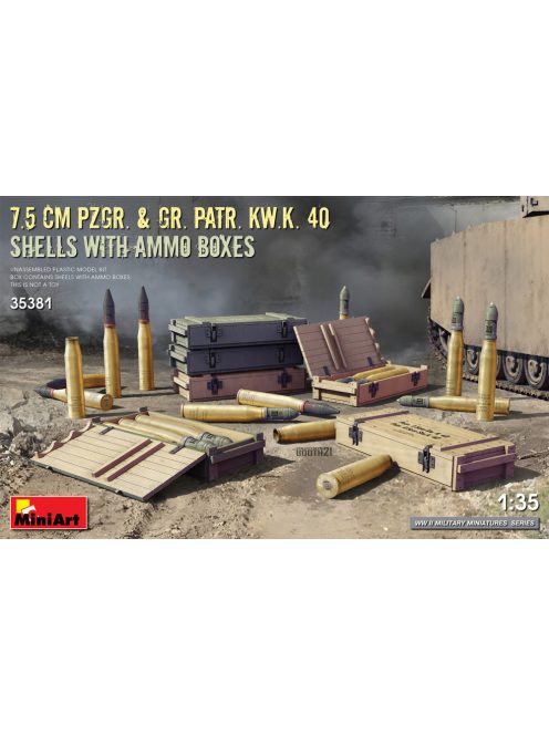 MiniArt - 7.5 cm Pzgr. & Gr. Patr. Kw.K. 40  Shells with Ammo Boxes