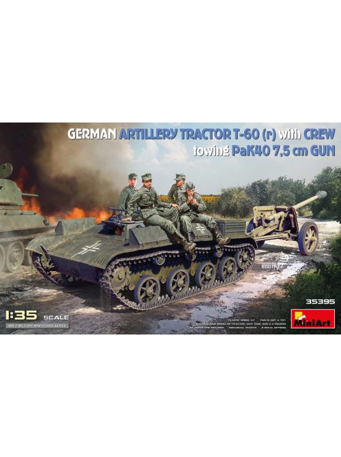 Miniart - German Artillery Tractor T-60 (r) w/PaK40 Gun & Crew