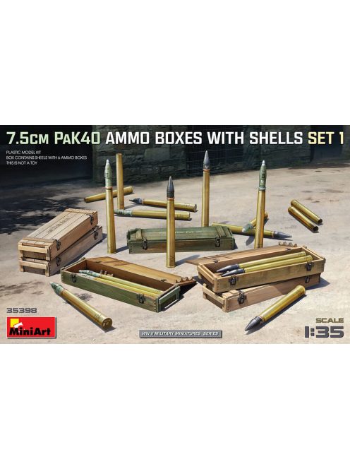 MiniArt - 7.5cm PaK40 Ammo Boxes w/Shells Set 1