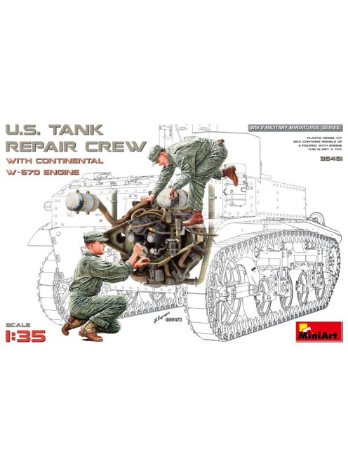 MiniArt - 1:35 U.S. Tank Repair Crew w/Continental W-670 Engine