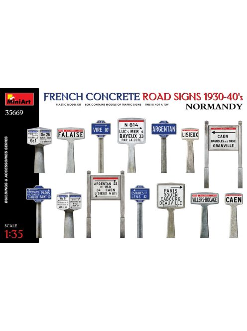 Miniart - French Concrete Road Signs 1930-40's. Normandy