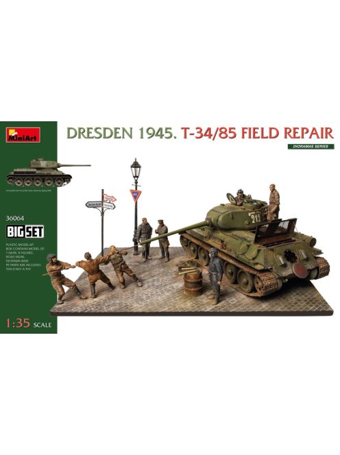 Miniart - Dresden 1945. T-34/85 Field Repair. Big Set
