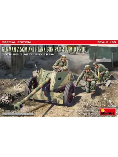   Miniart - German 7.5cm Anti-Tank Gun PaK 40. Mid Prod w/ Artillery Crew. Special Edition