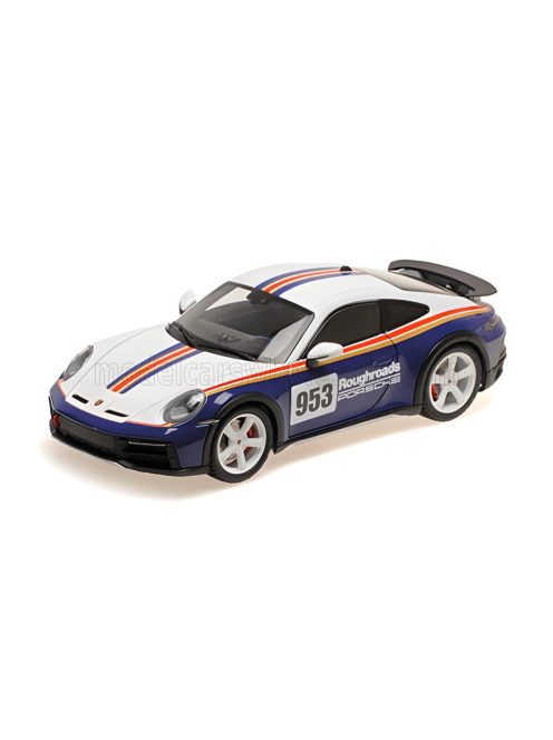 Minichamps - PORSCHE 911 992 N 953 RALLY DAKAR ROUGHROADS COUPE 2023 WHITE BLUE
