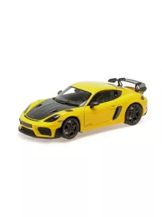   Minichamps - 1:18 PORSCHE CAYMAN GT4 RS - 2024 - YELLOW W/WEISSACH PACKAGE