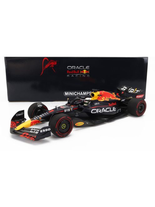 Minichamps - RED BULL F1  RB18 TEAM ORACLE RED BULL RACING N 1 WORLD CHAMPION WINNER BELGIUM GP 2022 MAX VERSTAPPEN MATT BLUE YELLOW RED