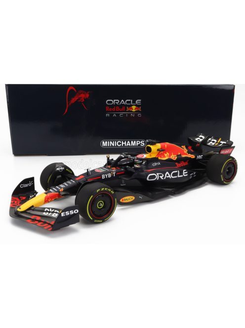 Minichamps - RED BULL F1  RB18 TEAM ORACLE RED BULL RACING N 1 WORLD CHAMPION WINNER DUTCH GP 2022 MAX VERSTAPPEN MATT BLUE YELLOW RED