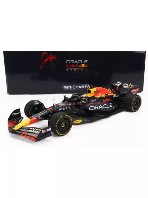 Minichamps - RED BULL F1  RB18 TEAM ORACLE RED BULL RACING N 1 WINNER ABU DHABI GP WORLD CHAMPION 2022 MAX VERSTAPPEN MATT BLUE YELLOW RED