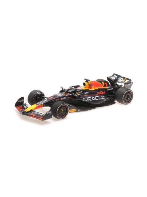 Minichamps - RED BULL F1  RB19 TEAM ORACLE RED BULL RACING N 1 WORLD CHAMPION WINNER SPAIN GP 2023 MAX VERSTAPPEN MATT BLUE