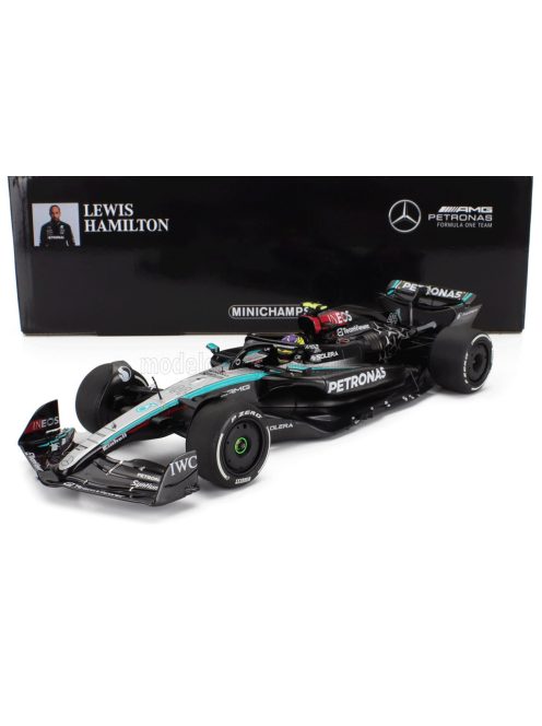 Minichamps - MERCEDES GP  F1  W15 EQ PERFORMANCE TEAM AMG PETRONAS MOTORSPORT N 44 SEASON 2024 LEWIS HAMILTON BLACK SILVER GREEN