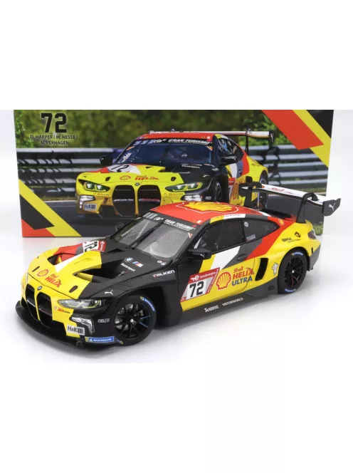 Minichamps - BMW 4-SERIES M4 GT3 TEAM BMW JUNIOR N 72 24h NURBURGRING 2023 DAN HARPER - MAX HESSE - NEIL VERHAGEN BLACK YELLOW RED