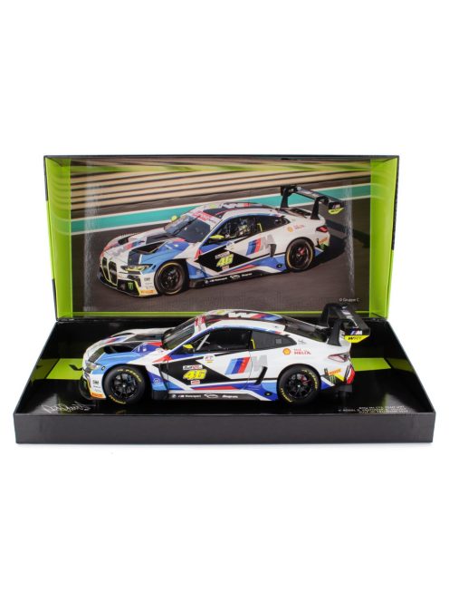 Minichamps - BMW 4-SERIES M4 GT3 TEAM WRT N 46 GULF 12h ABU DHABI 2023 VALENTINO ROSSI - NICK YELLOY - DRIES VANTHOOR WHITE BLACK BLUE