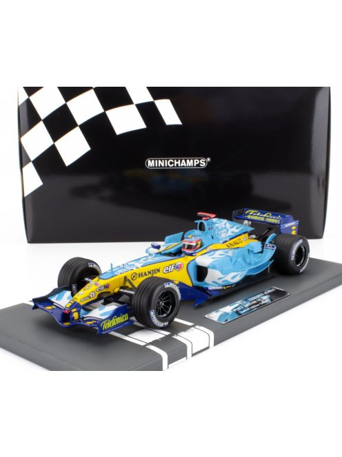 Minichamps - RENAULT F1  R25 TEAM RENAULT F1 N 5 WORLD CHAMPION 2nd BELGIUM GP 2005 FERNANDO ALONSO LIGHT BLUE YELLOW