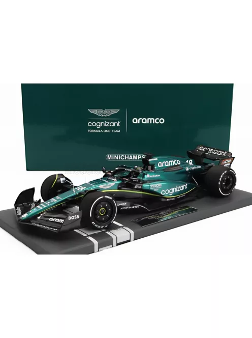 Minichamps - ASTON MARTIN F1  AMR23 TEAM ARAMCO COGNIZANT N 18 SEASON 2023 LANCE STROLL GREEN