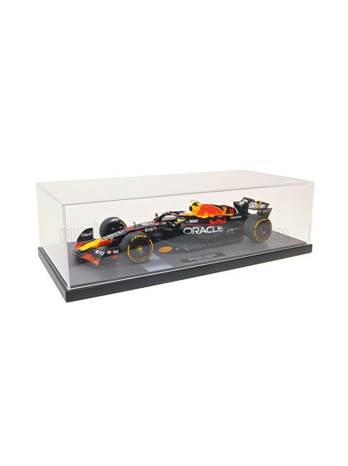 Minichamps - RED BULL F1  RB19 TEAM ORACLE RED BULL RACING N 11 QATAR GP 2023 SERGIO PEREZ - CON VETRINA - WITH SHOWCASE MATT BLUE