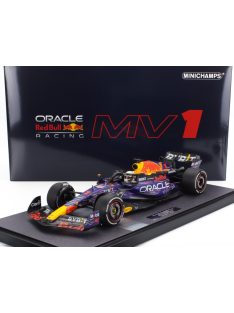   Minichamps - RED BULL F1  RB19 TEAM ORACLE RED BULL RACING N 1 WORLD CHAMPION WINNER LAS VEGAS USA GP 2023 MAX VERSTAPPEN PURPLE YELLOW RED