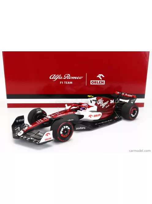 Minichamps - Alfa Romeo F1  C42 Team Orlen Racing N 24 10Th Bahrain Gp 2022 Guanyu Zhou White Red Met