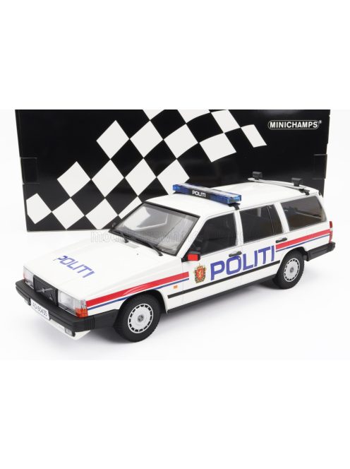Minichamps - VOLVO 740GL BREAK SW STATION WAGON POLITI NORWAY 1986 WHITE RED