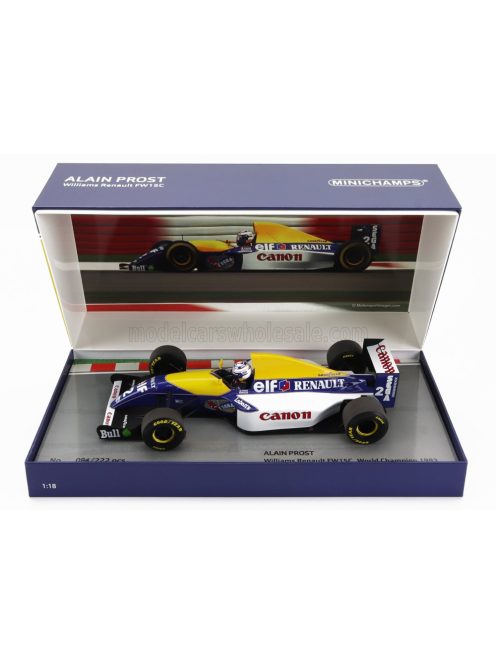 Minichamps - WILLIAMS F1  RENAULT FW15 TEAM WILLIAMS CANON N 2 WORLD CHAMPION SEASON 1993 ALAIN PROST BLUE YELLOW WHITE