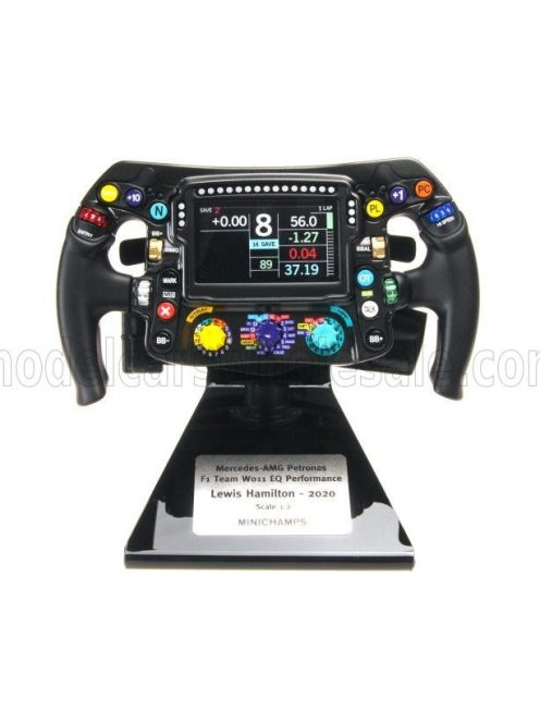 Minichamps - ACCESSORIES STEERING WHEEL - VOLANTE F1  MERCEDES GP W11 EQ PERFORMANCE TEAM AMG PETRONAS MOTORSPORT N 44 WORLD CHAMPION SEASON 2020 LEWIS HAMILTON BLACK