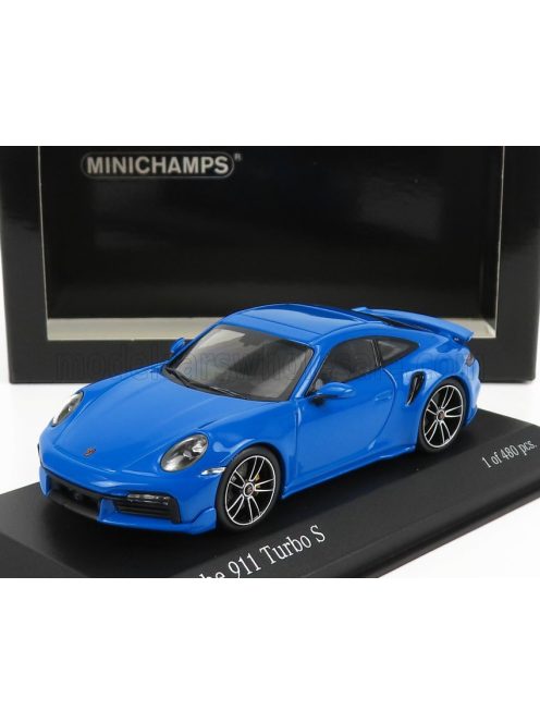 Minichamps - PORSCHE 911 992 TURBO S COUPE SPORT DESIGN 2021 BLUE
