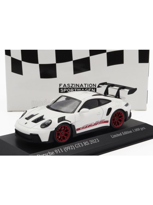 Minichamps - PORSCHE 911 992 GT3 RS COUPE 2023 - RED RIMS WHITE RED