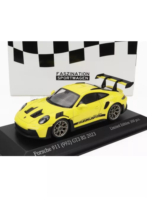 Minichamps - PORSCHE 911 992 GT3 RS COUPE 2023 - GOLD WHEELS YELLOW